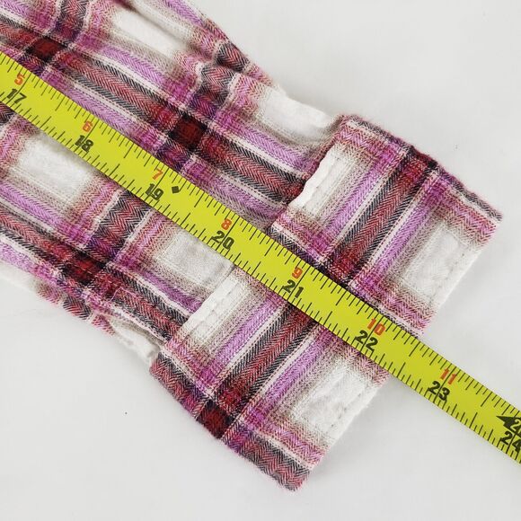Eddie Bauer Shirt Womens SIZE S Red Plaid Button Down Long Sleeve Cotton Trendy - Picture 11 of 14